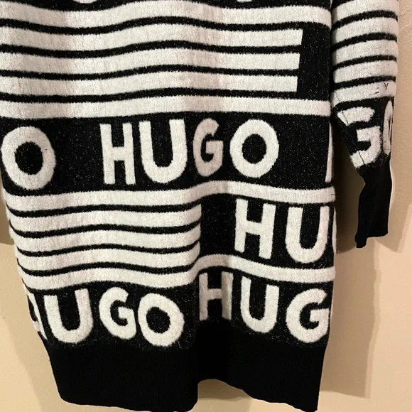 HUGO Boss Sisminy Logo-Jacquard Knit Dress size Medium